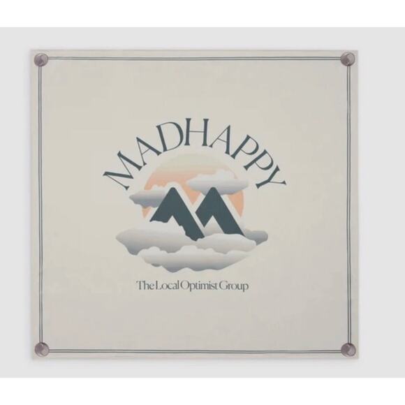 $120 NWT Madhappy Local Optimist 100% Silk‎ Scarf Rare - Picture 1 of 5